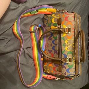 Coach pride series camera bag with rainbow strap. Used twice.